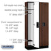 Salsbury 12" Wide Single Tier Designer Wood Locker - 3 Wide - 6 Feet High - 15 Inches Deep - Mahogany - Black Electronic Locks - Sweatfully