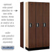 Salsbury 12" Wide Single Tier Designer Wood Locker - 3 Wide - 6 Feet High - 15 Inches Deep - Mahogany - Silver Electronic Locks - Sweatfully