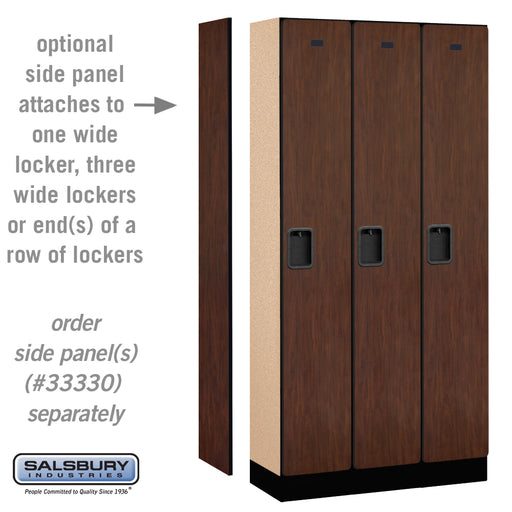 Salsbury 12" Wide Single Tier Designer Wood Locker - 3 Wide - 6 Feet High - 15 Inches Deep - Mahogany - Hasps - Sweatfully
