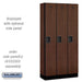 Salsbury 12" Wide Single Tier Designer Wood Locker - 3 Wide - 6 Feet High - 15 Inches Deep - Mahogany - Hasps - Sweatfully