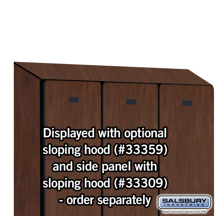 Salsbury 12" Wide Single Tier Designer Wood Locker - 3 Wide - 6 Feet High - 15 Inches Deep - Mahogany - Hasps - Sweatfully