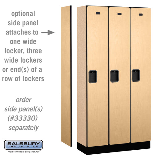 Salsbury 12" Wide Single Tier Designer Wood Locker - 3 Wide - 6 Feet High - 15 Inches Deep - Maple - Hasps - Sweatfully