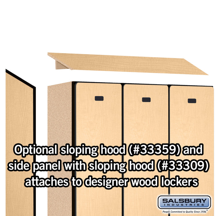 Salsbury 12" Wide Single Tier Designer Wood Locker - 3 Wide - 6 Feet High - 15 Inches Deep - Maple - Hasps - Sweatfully