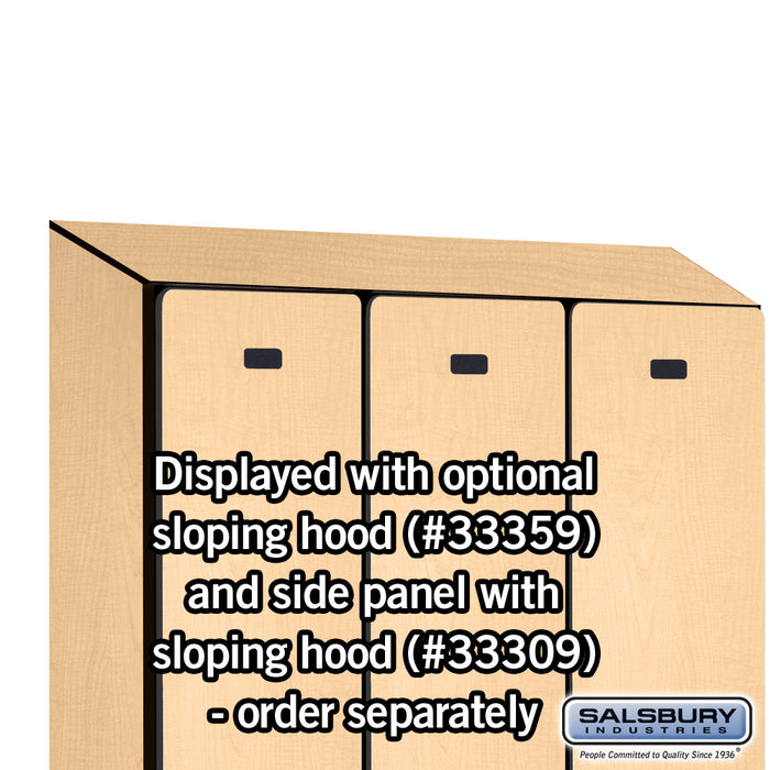 Salsbury 12" Wide Single Tier Designer Wood Locker - 3 Wide - 6 Feet High - 15 Inches Deep - Maple - Hasps - Sweatfully
