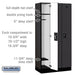 Salsbury 12" Wide Single Tier Designer Wood Locker - 3 Wide - 6 Feet High - 18 Inches Deep - Black - Black Resettable Combination Locks - Sweatfully