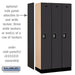 Salsbury 12" Wide Single Tier Designer Wood Locker - 3 Wide - 6 Feet High - 18 Inches Deep - Black - Silver Resettable Combination Locks - Sweatfully