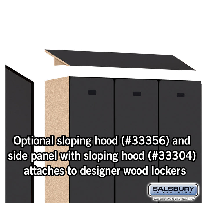 Salsbury 12" Wide Single Tier Designer Wood Locker - 3 Wide - 6 Feet High - 18 Inches Deep - Black - Hasps - Sweatfully