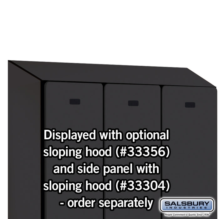 Salsbury 12" Wide Single Tier Designer Wood Locker - 3 Wide - 6 Feet High - 18 Inches Deep - Black - Hasps - Sweatfully