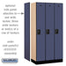Salsbury 12" Wide Single Tier Designer Wood Locker - 3 Wide - 6 Feet High - 18 Inches Deep - Blue - Black Resettable Combination Locks - Sweatfully