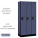 Salsbury 12" Wide Single Tier Designer Wood Locker - 3 Wide - 6 Feet High - 18 Inches Deep - Blue - Black Resettable Combination Locks - Sweatfully