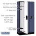 Salsbury 12" Wide Single Tier Designer Wood Locker - 3 Wide - 6 Feet High - 18 Inches Deep - Blue - Silver Electronic Locks - Sweatfully