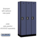 Salsbury 12" Wide Single Tier Designer Wood Locker - 3 Wide - 6 Feet High - 18 Inches Deep - Blue - Silver Electronic Locks - Sweatfully