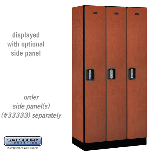 Salsbury 12" Wide Single Tier Designer Wood Locker - 3 Wide - 6 Feet High - 18 Inches Deep - Cherry - Silver Electronic Locks - Sweatfully