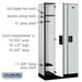 Salsbury 12" Wide Single Tier Designer Wood Locker - 3 Wide - 6 Feet High - 18 Inches Deep - Gray - Black Electronic Locks - Sweatfully