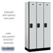 Salsbury 12" Wide Single Tier Designer Wood Locker - 3 Wide - 6 Feet High - 18 Inches Deep - Gray - Black Resettable Combination Locks - Sweatfully
