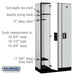 Salsbury 12" Wide Single Tier Designer Wood Locker - 3 Wide - 6 Feet High - 18 Inches Deep - Gray - Silver Electronic Locks - Sweatfully