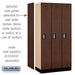 Salsbury 12" Wide Single Tier Designer Wood Locker - 3 Wide - 6 Feet High - 18 Inches Deep - Mahogany - Silver Electronic Locks - Sweatfully