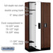 Salsbury 12" Wide Single Tier Designer Wood Locker - 3 Wide - 6 Feet High - 18 Inches Deep - Mahogany - Silver Electronic Locks - Sweatfully