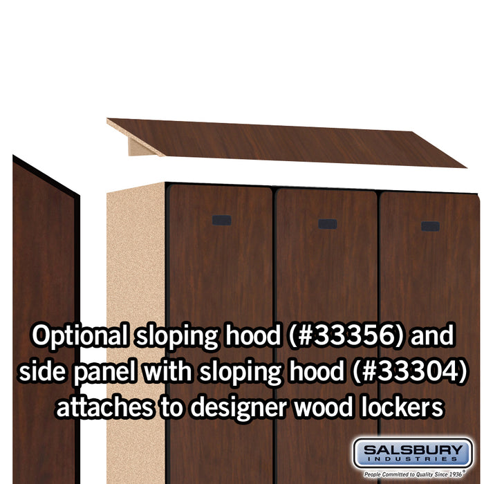Salsbury 12" Wide Single Tier Designer Wood Locker - 3 Wide - 6 Feet High - 18 Inches Deep - Mahogany - Hasps - Sweatfully