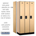 Salsbury 12" Wide Single Tier Designer Wood Locker - 3 Wide - 6 Feet High - 18 Inches Deep - Maple - Black Electronic Locks - Sweatfully