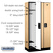 Salsbury 12" Wide Single Tier Designer Wood Locker - 3 Wide - 6 Feet High - 18 Inches Deep - Maple - Black Electronic Locks - Sweatfully