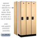 Salsbury 12" Wide Single Tier Designer Wood Locker - 3 Wide - 6 Feet High - 18 Inches Deep - Maple - Black Resettable Combination Locks - Sweatfully