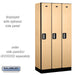 Salsbury 12" Wide Single Tier Designer Wood Locker - 3 Wide - 6 Feet High - 18 Inches Deep - Maple - Silver Electronic Locks - Sweatfully
