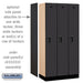 Salsbury 12" Wide Single Tier Designer Wood Locker - 3 Wide - 6 Feet High - 18 Inches Deep - Black - Hasps - Sweatfully