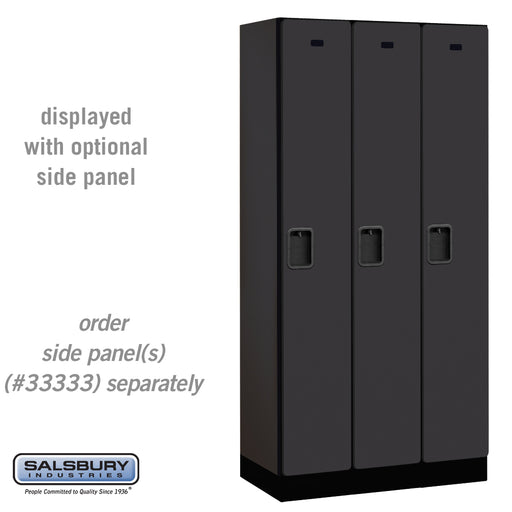Salsbury 12" Wide Single Tier Designer Wood Locker - 3 Wide - 6 Feet High - 18 Inches Deep - Black - Hasps - Sweatfully