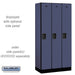 Salsbury 12" Wide Single Tier Designer Wood Locker - 3 Wide - 6 Feet High - 18 Inches Deep - Blue - Hasps - Sweatfully