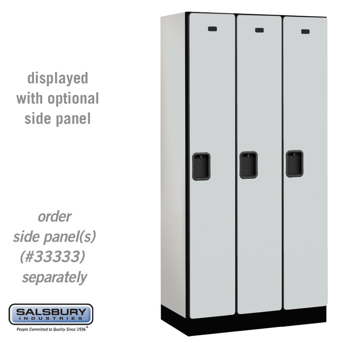 Salsbury 12" Wide Single Tier Designer Wood Locker - 3 Wide - 6 Feet High - 18 Inches Deep - Gray - Hasps - Sweatfully