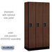 Salsbury 12" Wide Single Tier Designer Wood Locker - 3 Wide - 6 Feet High - 18 Inches Deep - Mahogany - Hasps - Sweatfully
