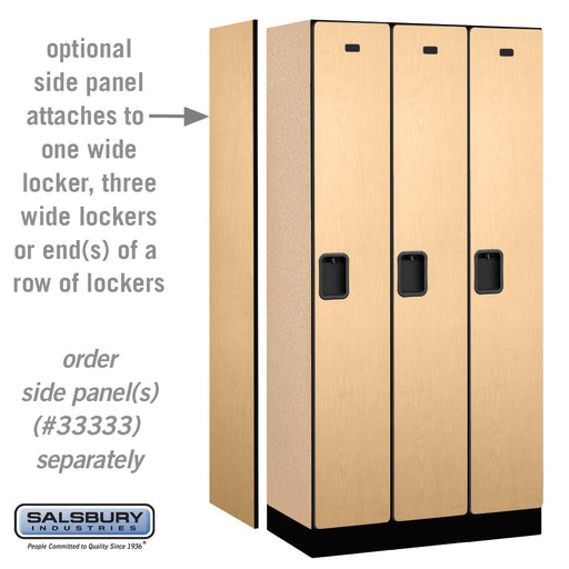 Salsbury 12" Wide Single Tier Designer Wood Locker - 3 Wide - 6 Feet High - 18 Inches Deep - Maple - Hasps - Sweatfully