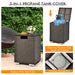 32" Propane Rattan Fire Pit Table Set W/ Side Table Tank & Cover (90165397) - Sweatfully