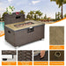 32" Propane Rattan Fire Pit Table Set W/ Side Table Tank & Cover (90165397) - Sweatfully
