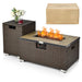 32" Propane Rattan Fire Pit Table Set W/ Side Table Tank & Cover (90165397) - Sweatfully