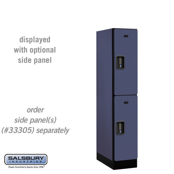 Salsbury 12" Wide Double Tier Designer Wood Locker - 1 Wide - 5 Feet High - 21 Inches Deep - Blue - Black Electronic Locks - Sweatfully