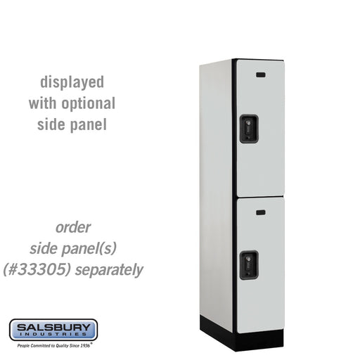 Salsbury 12" Wide Double Tier Designer Wood Locker - 1 Wide - 5 Feet High - 21 Inches Deep - Gray - Black Resettable Combination Locks - Sweatfully