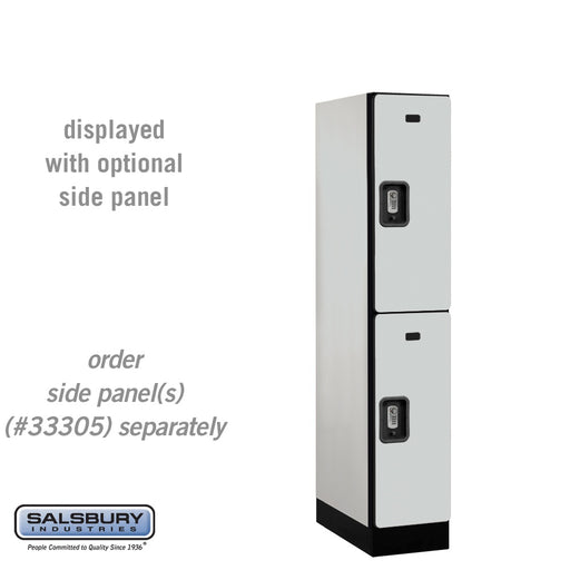 Salsbury 12" Wide Double Tier Designer Wood Locker - 1 Wide - 5 Feet High - 21 Inches Deep - Gray - Silver Resettable Combination Locks - Sweatfully