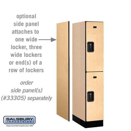 Salsbury 12" Wide Double Tier Designer Wood Locker - 1 Wide - 5 Feet High - 21 Inches Deep - Maple - Black Resettable Combination Locks - Sweatfully