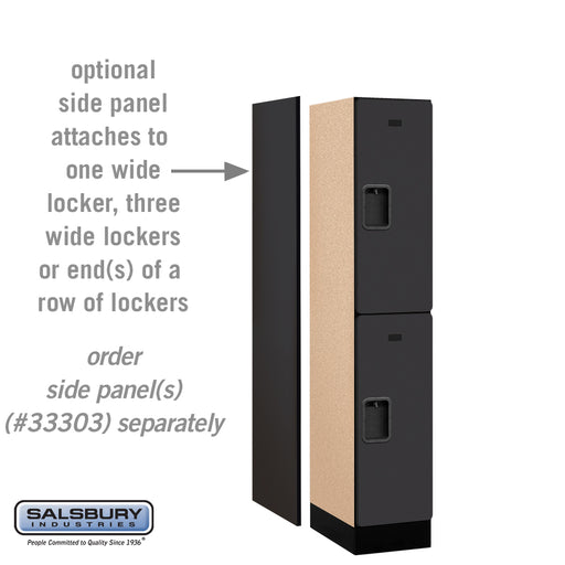 Salsbury 12" Wide Double Tier Designer Wood Locker - 1 Wide - 5 Feet High - 18 Inches Deep - Black - Hasps - Sweatfully