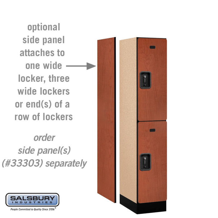 Salsbury 12" Wide Double Tier Designer Wood Locker - 1 Wide - 5 Feet High - 18 Inches Deep - Cherry - Black Resettable Combination Locks - Sweatfully