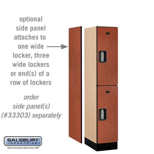 Salsbury 12" Wide Double Tier Designer Wood Locker - 1 Wide - 5 Feet High - 18 Inches Deep - Cherry - Silver Electronic Locks - Sweatfully