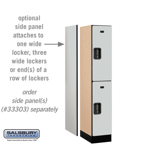 Salsbury 12" Wide Double Tier Designer Wood Locker - 1 Wide - 5 Feet High - 18 Inches Deep - Gray - Black Electronic Locks - Sweatfully