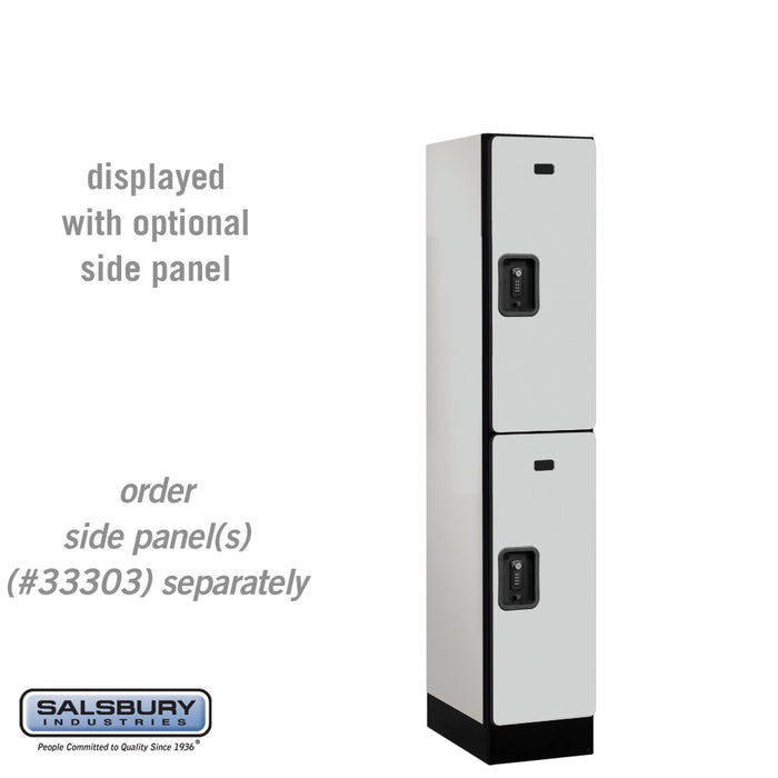 Salsbury 12" Wide Double Tier Designer Wood Locker - 1 Wide - 5 Feet High - 18 Inches Deep - Gray - Black Resettable Combination Locks - Sweatfully