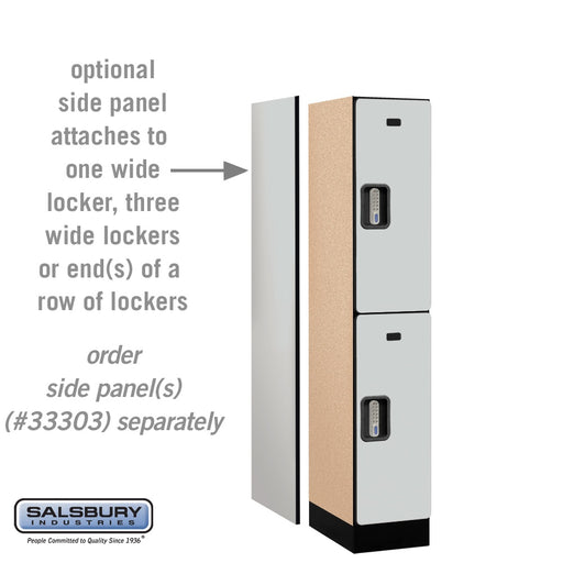 Salsbury 12" Wide Double Tier Designer Wood Locker - 1 Wide - 5 Feet High - 18 Inches Deep - Gray - Silver Electronic Locks - Sweatfully