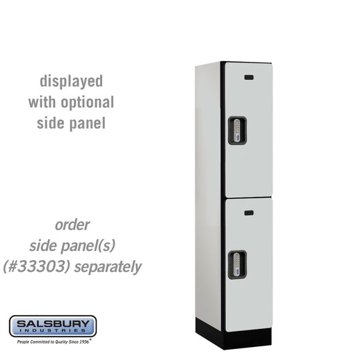 Salsbury 12" Wide Double Tier Designer Wood Locker - 1 Wide - 5 Feet High - 18 Inches Deep - Gray - Silver Electronic Locks - Sweatfully