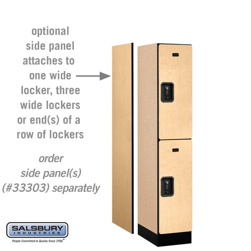 Salsbury 12" Wide Double Tier Designer Wood Locker - 1 Wide - 5 Feet High - 18 Inches Deep - Maple - Black Resettable Combination Locks - Sweatfully