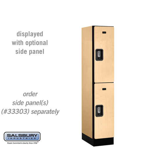Salsbury 12" Wide Double Tier Designer Wood Locker - 1 Wide - 5 Feet High - 18 Inches Deep - Maple - Silver Resettable Combination Locks - Sweatfully