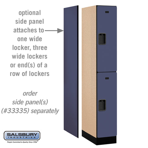 Salsbury 12" Wide Double Tier Designer Wood Locker - 1 Wide - 6 Feet High - 21 Inches Deep - Blue - Hasps - Sweatfully